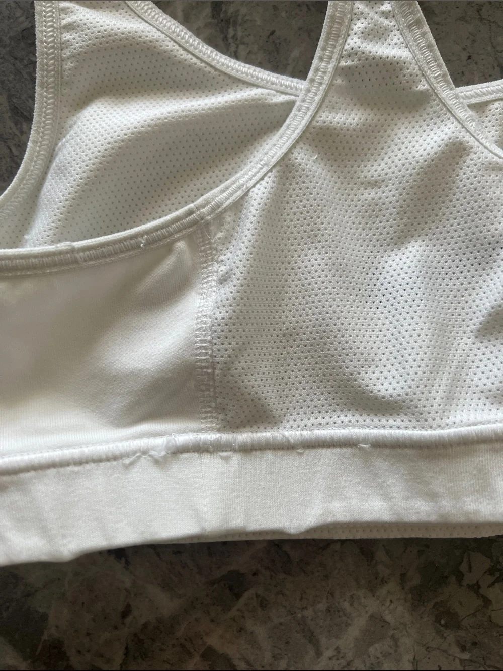 Nike Dri-FIT White Racerback Sports Bra Women’s Medium M Light Support
